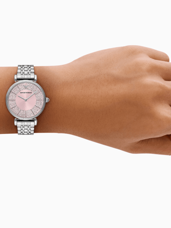 Emporio Armani AR11686 rose acier portée poignet pour femme au Maroc