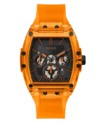 guess gw0203g10 montre homme cadran noir bracelet orange face