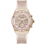 guess gw0409l3 montre femme cadran rose bracelet rose face