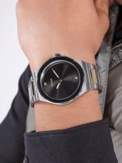 guess gw0833g3 angle poignet cadran noir acier 2tone pour homme au maroc