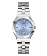 guess gw0873l1 montre femme cadran bleu bracelet argent face