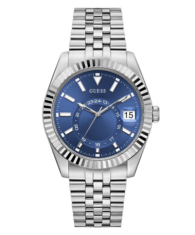 guess-gw0977g1-jaden-homme-cadran-bleu-bracelet-acier-face guess gw0977g1 bleu acier face pour homme au maroc