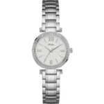 guess w0767l1 montre femme cadran blanc bracelet argent face