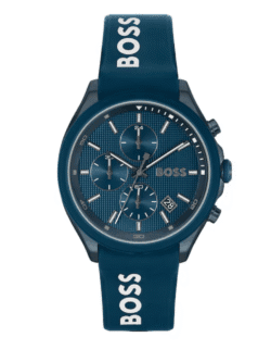 Hugo Boss Velocity 1514061 homme chronographe bleu vue de face.