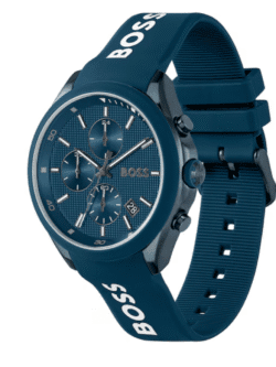 Hugo Boss Velocity 1514061 profil bracelet silicone bleu.