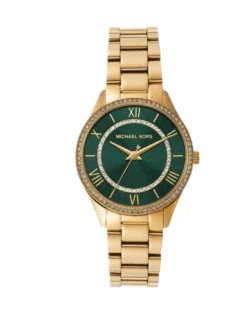 michael kors mk4737 montre femme cadran vert bracelet dore face