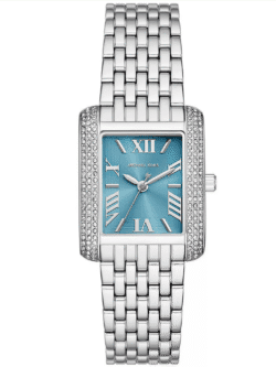 Michael Kors MK4829 femme cadran bleu argent vue de face.