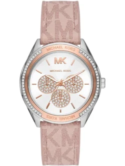 michael kors mk7206 montre femme cadran argent bracelet rose face