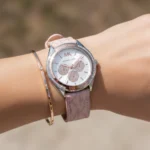 michael kors mk7206 montre femme jessa bracelet rose detail portée