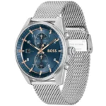 boss skytraveller 1514149 cadran bleu chronographe detail pour homme au maroc