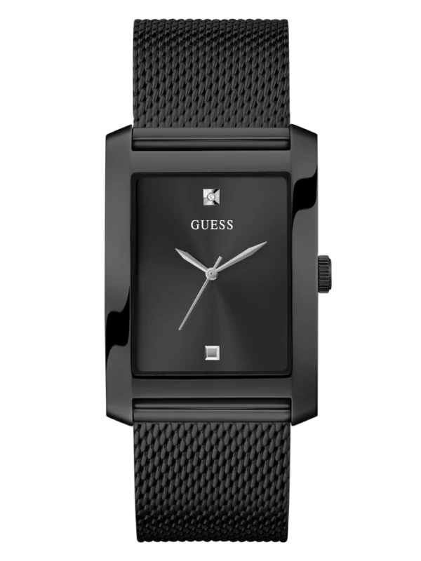 Montre GUESS GW0898G3 noir cadran rectangulaire minimaliste pour homme au Maroc.
