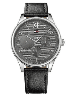 Tommy Hilfiger Damon 1791417 montre homme cadran noir bracelet cuir noir