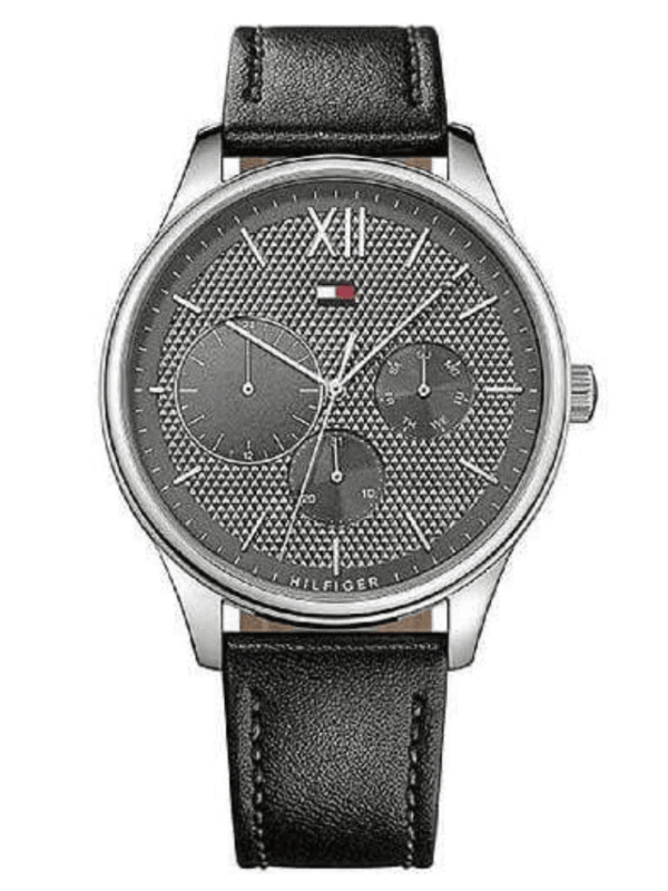 Tommy Hilfiger Damon 1791417 montre homme cadran noir bracelet cuir noir