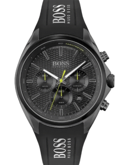 Montre Hugo Boss 1513859 noir avec cadran texturé pour homme au Maroc.