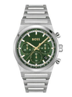 Montre Hugo Boss 1514220 vert avec détails dorés pour homme au Maroc.