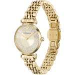 emporio armani ar11608 montre femme cadran cristaux bracelet dore