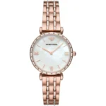 emporio armani ar11294 montre femme cadran nacre bracelet rose gold face