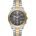 emporio armani ar11527 montre homme cadran gris chronographe face