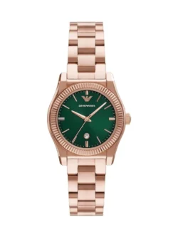 emporio armani ar11639 montre femme cadran vert bracelet rose gold face