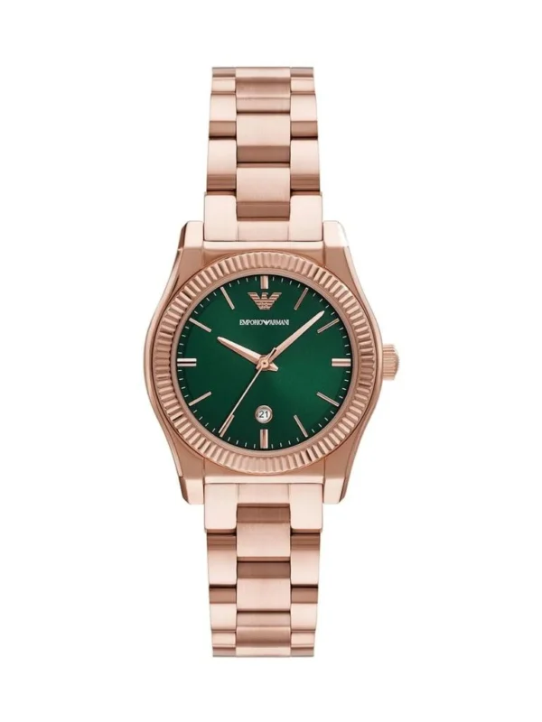 emporio armani ar11639 montre femme cadran vert bracelet rose gold face