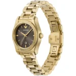 emporio armani ar11700 montre femme detail cadran brun sunray