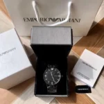 emporio armani ar1934 montre homme chronographe noir dans sa boite
