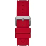 guess gw0263g3 montre homme bracelet silicone rouge boucle