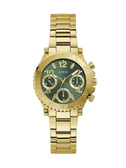 Montre femme GUESS GW0465L5 Cosmic dorée avec cadran vert sunray