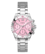 Montre femme GUESS GW0696L1 Color Fusion à cadran rose et bracelet argenté