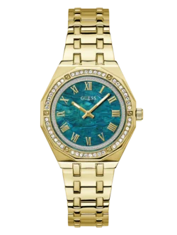 Montre femme GUESS GW0770L2 Desire dorée avec cadran vert nacré