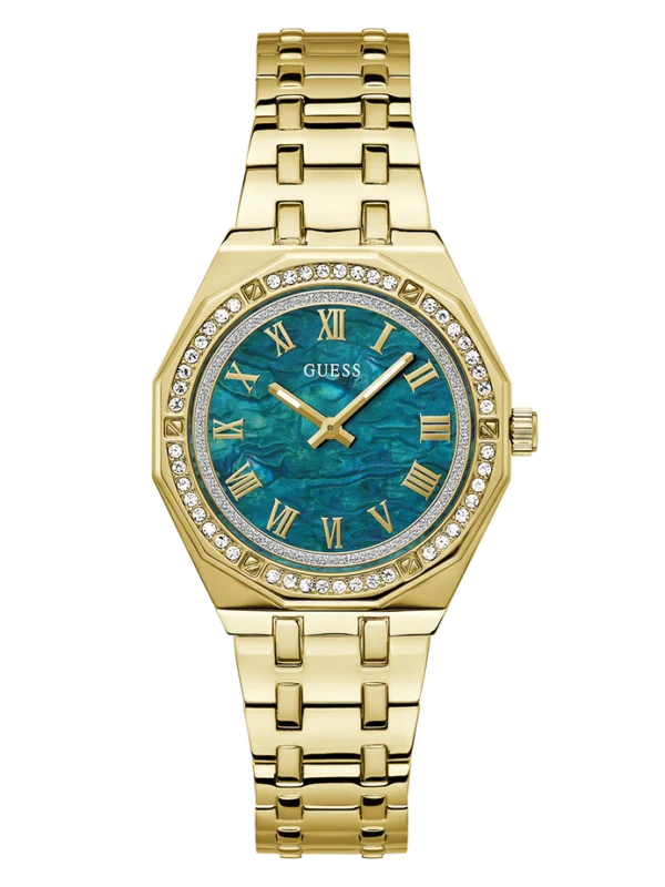 Montre femme GUESS GW0770L2 Desire dorée avec cadran vert nacré