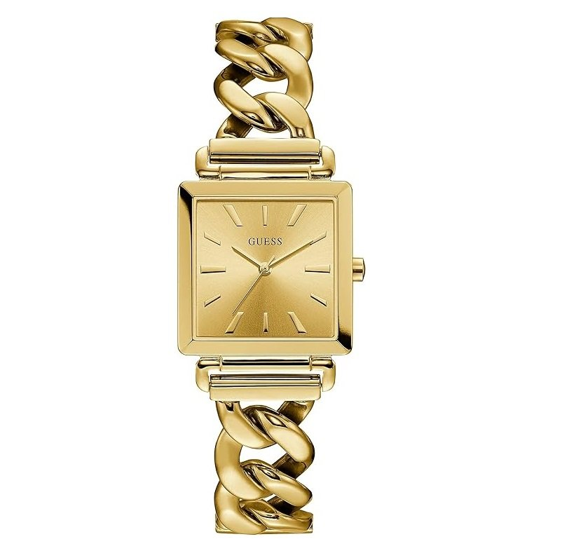 guess-w1029l2-vanity-montre-femme-doree-cadran-carre Montre femme GUESS W1029L2 Vanity dorée avec cadran carré et bracelet effet chaîne