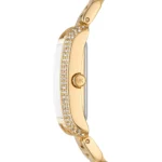 Profil de la montre Michael Kors MK4640 Emery avec boîtier rectangulaire doré