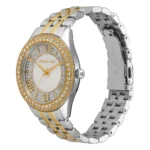 Vue trois-quarts de la montre femme Michael Kors MK4811 Harlowe bicolore