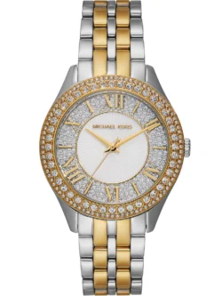 Montre femme Michael Kors MK4811 Harlowe bicolore avec cadran argenté pavé