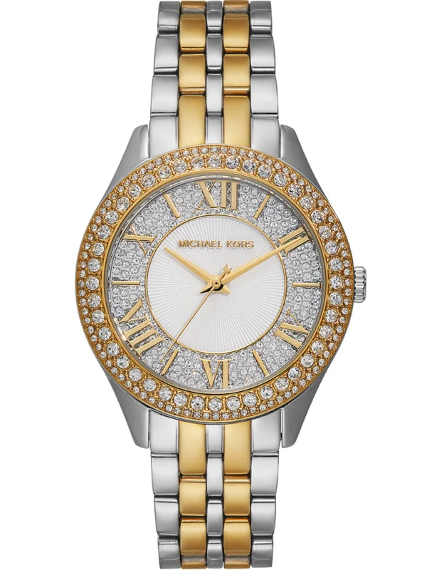 Montre femme Michael Kors MK4811 Harlowe bicolore avec cadran argenté pavé
