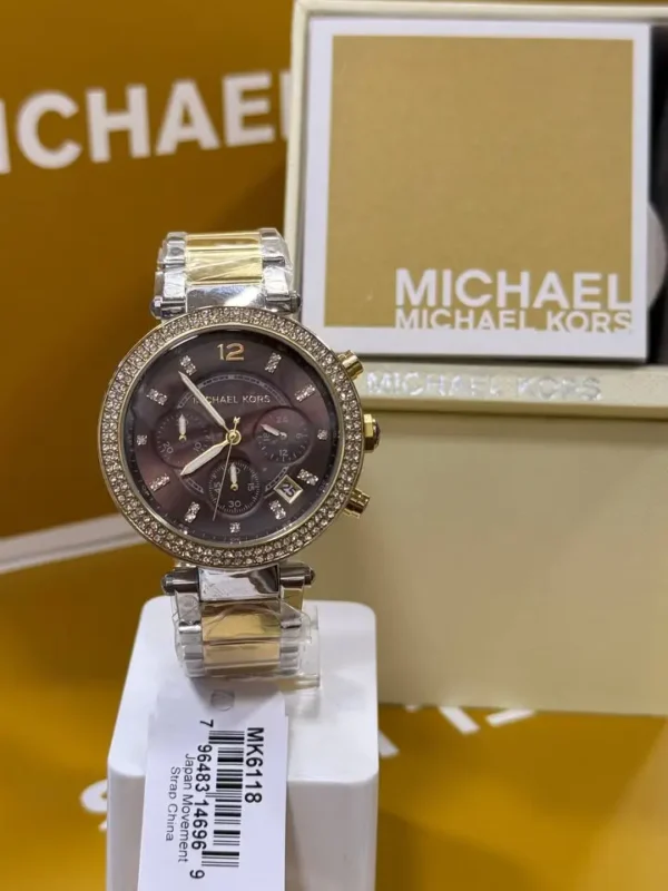 Montre Michael Kors MK6118 Parker présentée dans son écrin original