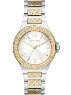 michael kors mk7338 montre femme cadran blanc bracelet bicolore face