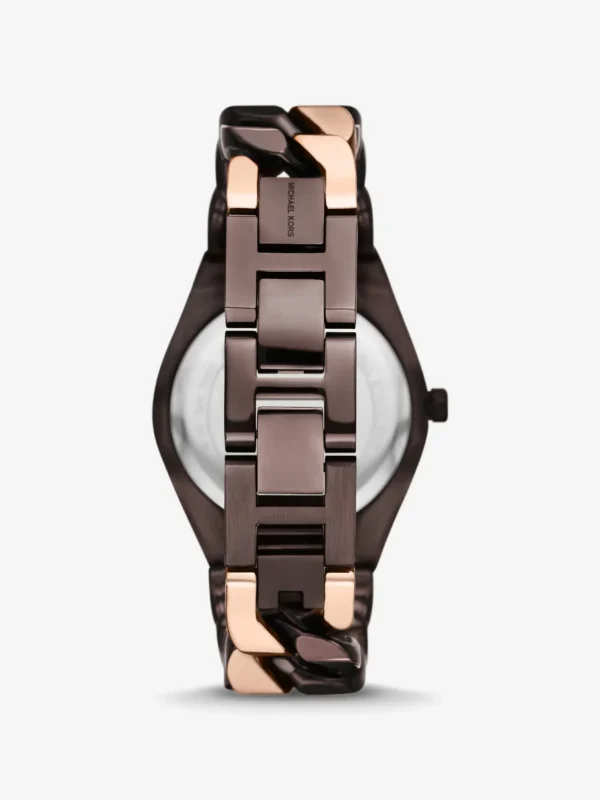 michael kors mk7501 montre femme bracelet chaine bicolore detail dos