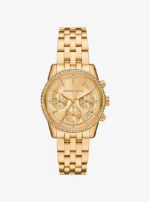 Montre femme Michael Kors MK7530 Bryant dorée avec lunette sertie de pierres pavées