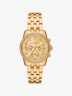 Montre femme Michael Kors MK7530 Bryant dorée avec lunette sertie de pierres pavées