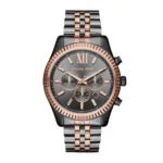 montre michael kors mk8561 lexington montre homme cadran gris chronographe face