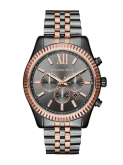 montre michael kors mk8561 lexington montre homme cadran gris chronographe face