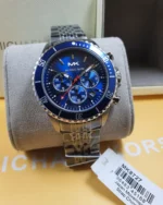 michael kors mk8727 montre homme detail cadran bleu chronographe