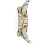 Montre Emporio Armani AR11695 homme avec cadran vert émeraude soleillé, lunette crantée bicolore et boîtier acier argenté et doré 42 mm, disponible au Maroc