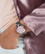 Montre GUESS GW0696L1 femme avec bracelet acier argenté et cadran rose