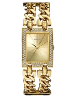 Montre Guess W0072L1 femme bracelet chaîne acier doré jaune cadran champagne dateur - disponible au Maroc sur Planetawatches.ma