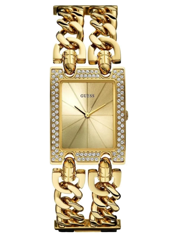 Montre Guess W0072L1 femme bracelet chaîne acier doré jaune cadran champagne dateur - disponible au Maroc sur Planetawatches.ma