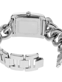 Fond de boîtier en acier inoxydable de la montre Michael Kors Mini Emery MK7438 avec gravure de la référence et du logo de la marque