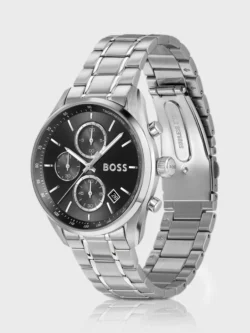 OSS Grand Prix 40 vue de profil, bracelet acier et fermoir bouton-poussoir